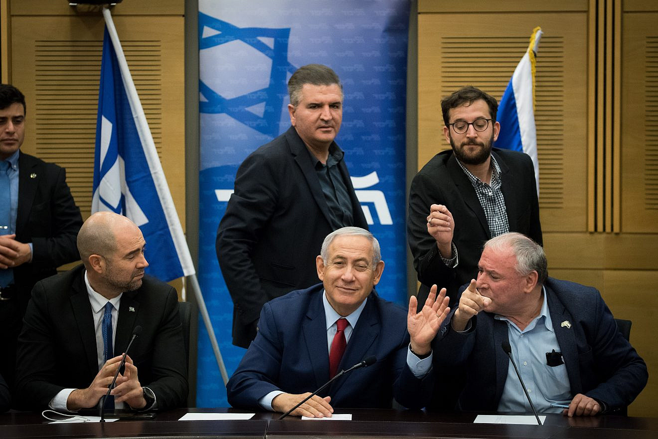 Israeli Prime Minister Benjamin Netanyahu leads a Likud faction meeting in the Israeli Knesset on Dec. 24, 2018. Photo by Yonatan Sindel/Flash90.
