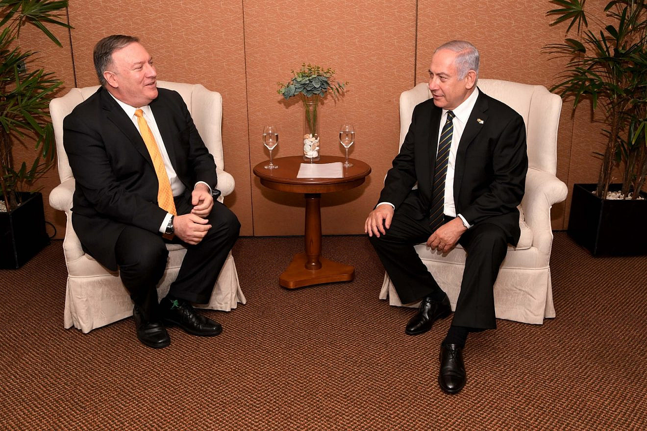 Israeli Prime Minister Benjamin Netanyahu meeting with U.S. Secretary of State Mike Pompeo in Brazil. Credit:  Avi Ohayon/GPO.