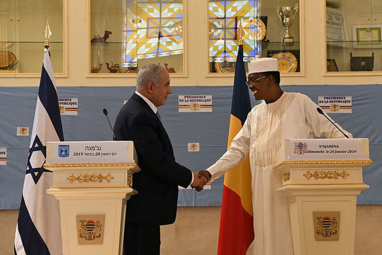 Israeli Prime Minister Benjamin Netanyahu and Chad President Idriss Déby at the Presidential Palace in Ndjamena, Jan. 20, 2019. Credit: GPO/Kobi Gideon.