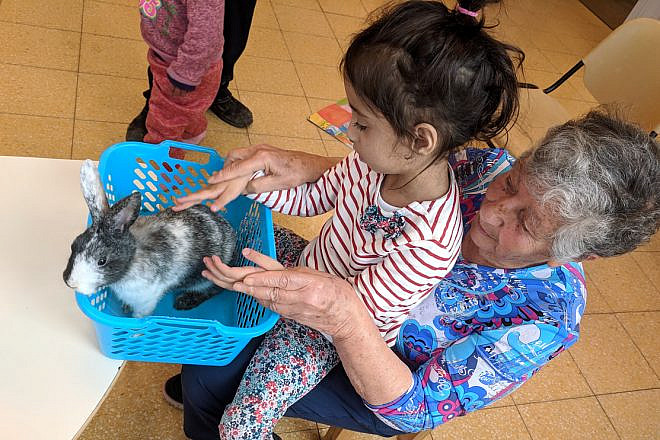 Known as “Super Savta,” Dr. Violet Esser, a retired dentist from Toronto, spends two weeks every winter volunteering at ALEH’s special-education school in the Negev. Credit: ALEH.