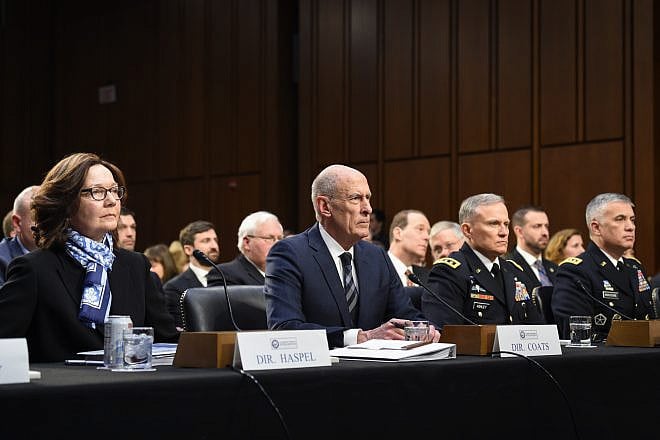 Director of National Intelligence Dan Coats (center) and CIA director Gina Haspel (left) speak to Congress on their assessment of worldwide threats. Credit: Office of the National Intelligence.