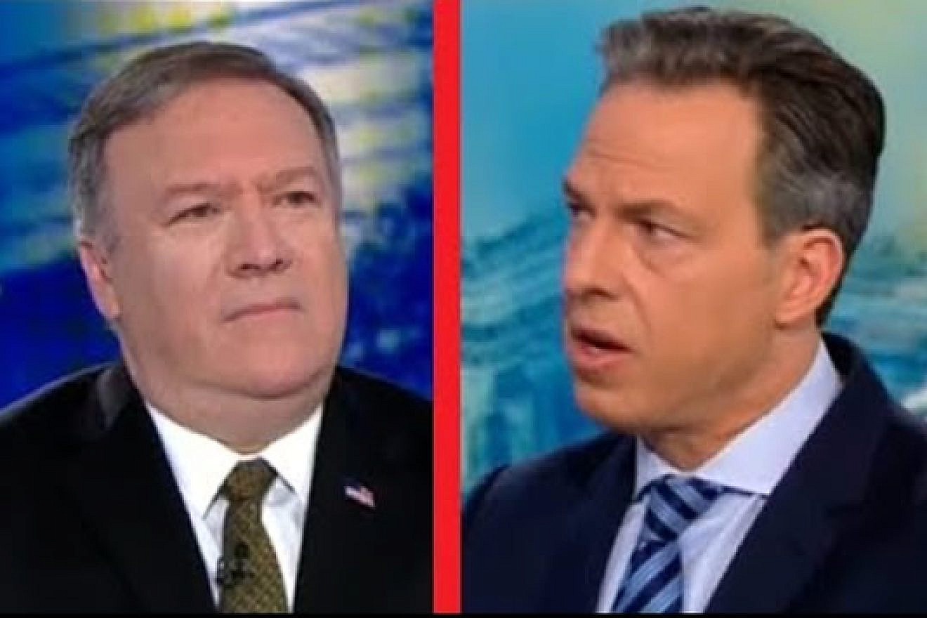 U.S. Secretary of State Mike Pompeo on CNN with Jake Tapper. Credit: Screenshot.