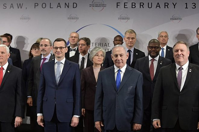 Leaders at the Warsaw summit, called “The Ministerial Conference to Promote a Future of Peace and Security in the Middle East.” Credit: U.S. Secretary of State Mike Pompeo/Twitter.