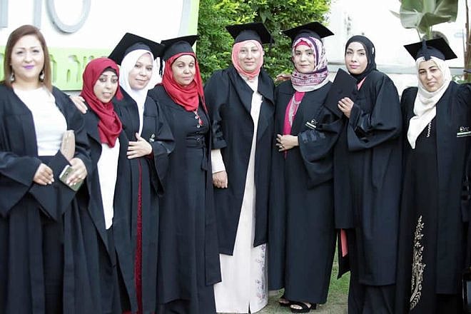 Druze students from the Beyahad program at Ono Academic College in Kiryat Ono, Israel, pose at their graduation ceremony in January 2018. Credit: Courtesy.