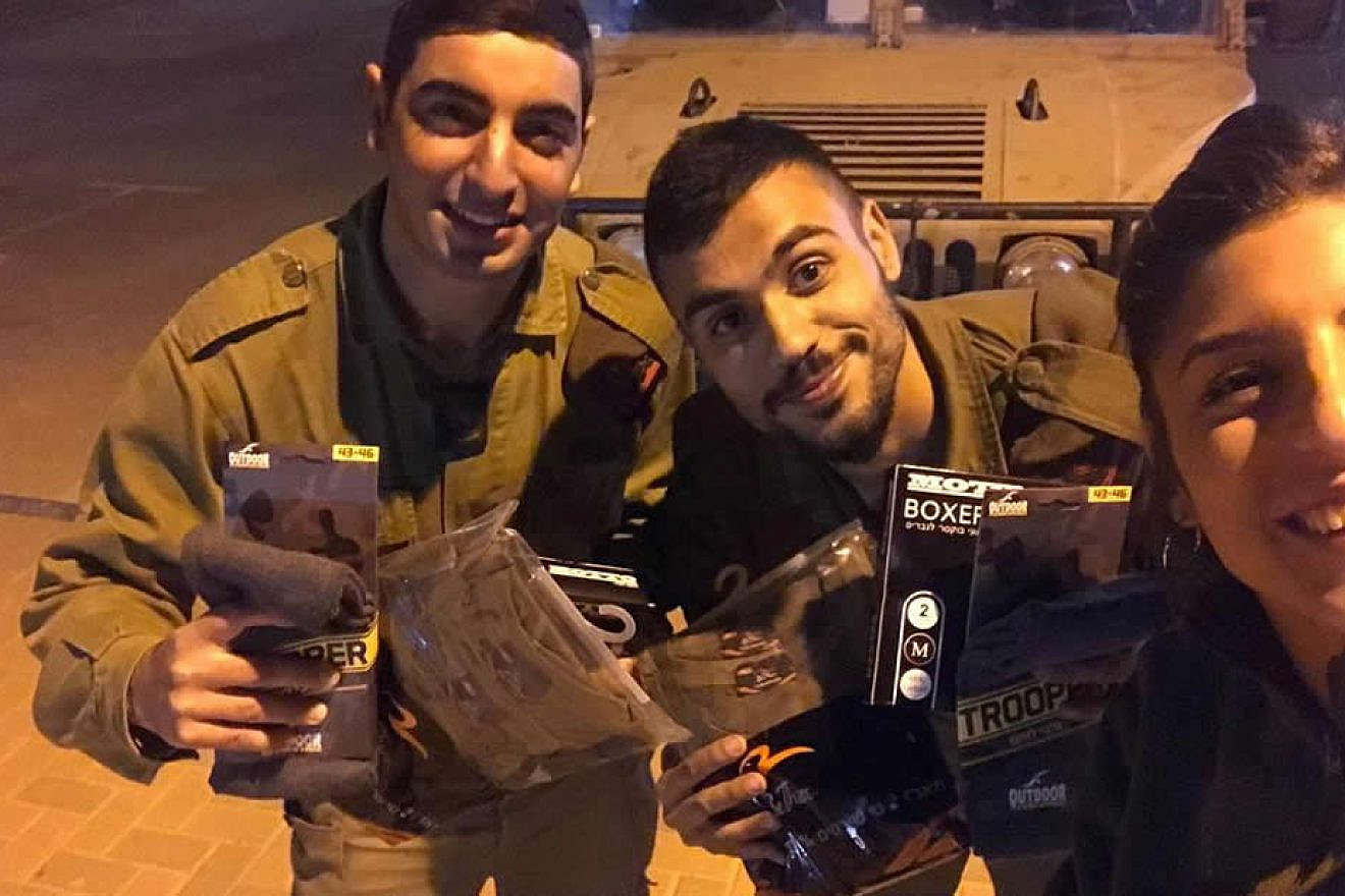 Friends of the Israel Defense Forces (FIDF) distributed personal-care supplies, including hygiene kits and fresh clothing, to Israeli soldiers stationed along the Gaza-Israel border, April 2019. Credit: Courtesy of FIDF.