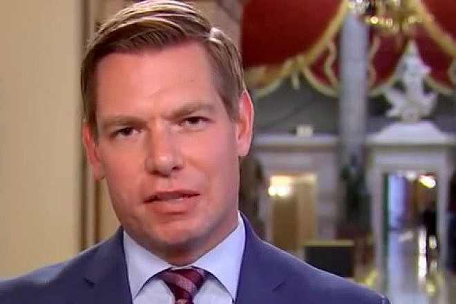 Rep. Eric Swalwell (D-Calif.) appears on MSNBC's “The Beat with Ari Melber” on July 16, 2018. Credit: Screenshot.