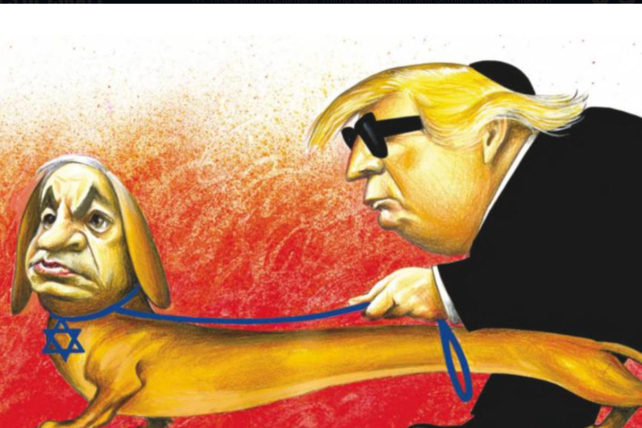 A controversial cartoon published by “The New York Times” international edition on the last day of Passover, April 25, 2019. Credit: Courtesy.