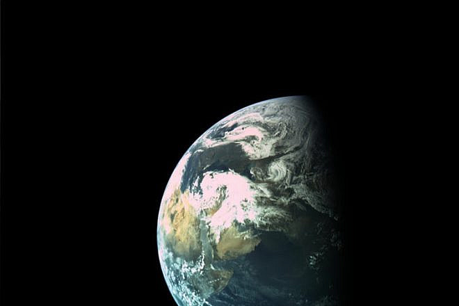 A view of the Arab Peninsula and Southeast Africa taken by the “Beresheet” Israeli spacecraft from a distance of 16,000 kilometers. Credit: SpaceIL.