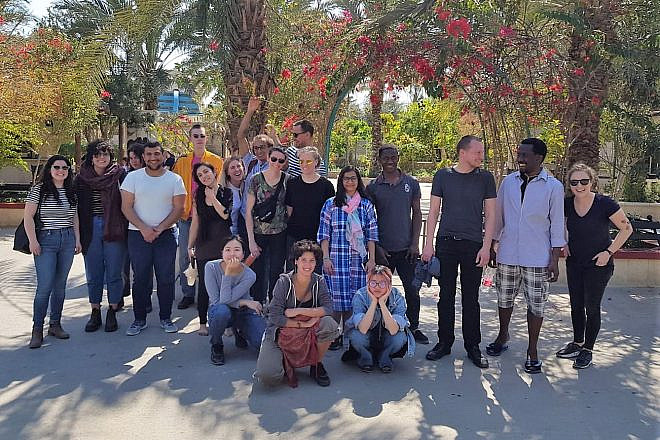 Students from Bezalel Academy of Arts and Design Jerusalem and their multinational peers tour together during Bezalel Academy’s International Week program. Credit: Courtesy.