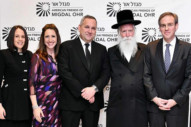 From left: Political consultant Rivka Kidron; executive director of Migdal Or Atara Solow; deputy head of mission at Israel’s Embassy in Washington Benjamin Krasna; dean and founder of Migdal Ohr Rabbi Yitzchak Dovid Grossman; and New York Times columnist Bret Stephens. Courtesy: American Friends of Migdal Ohr.