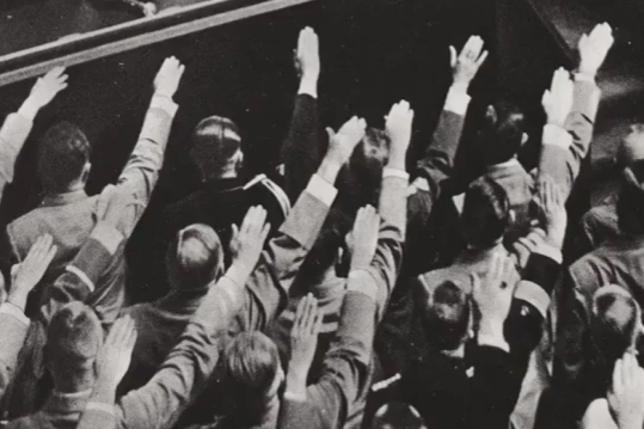 Nazi salute. Credit: Screenshot.