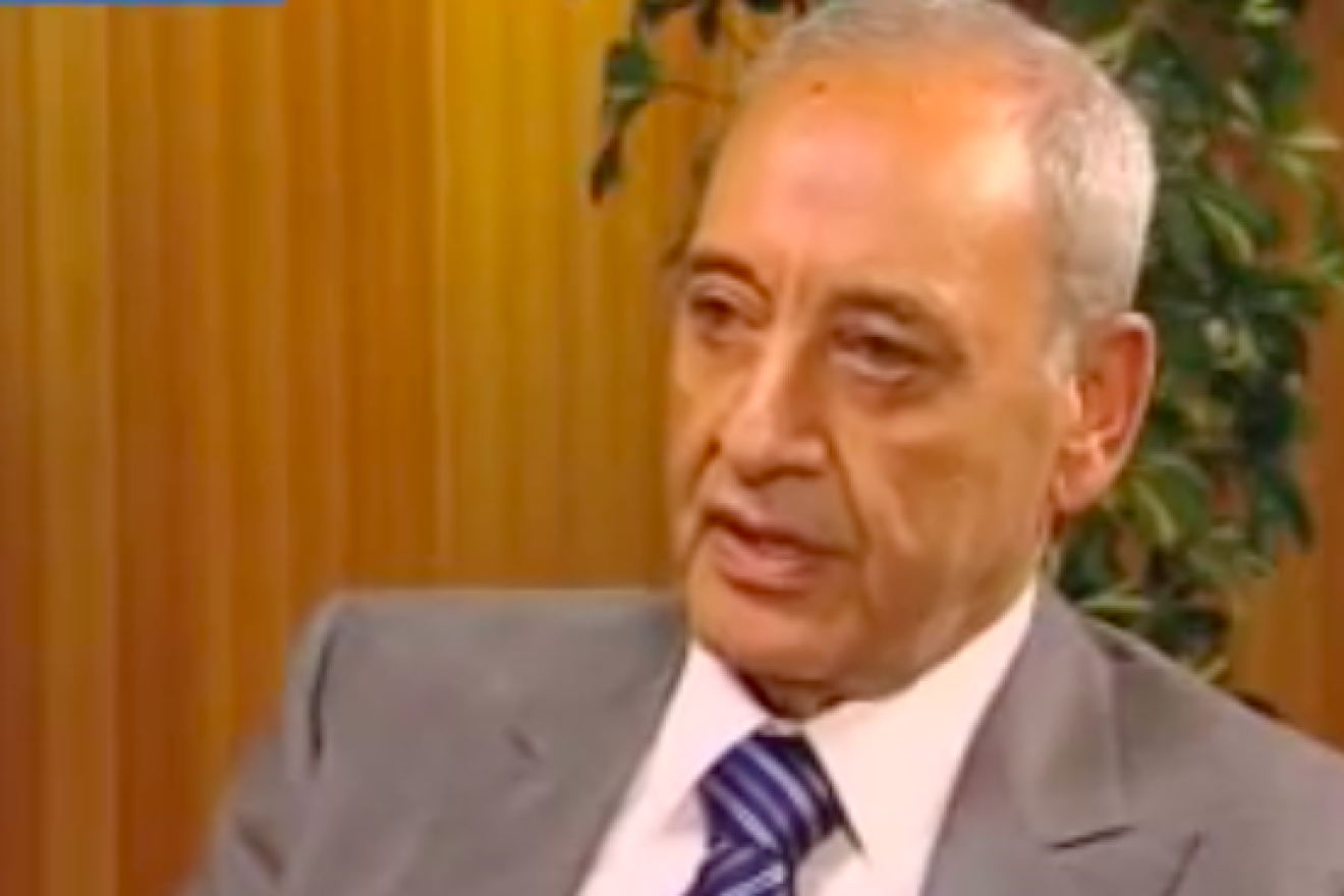 Lebanese parliament speaker Nabih Berri. Credit: Screenshot.