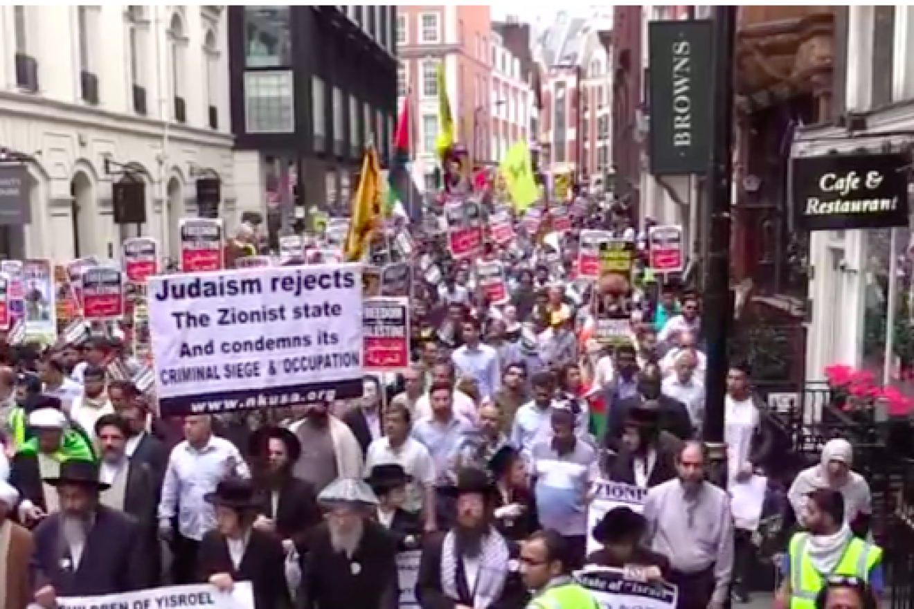 Al-Quds rally in London in 2014. Credit: Screenshot.