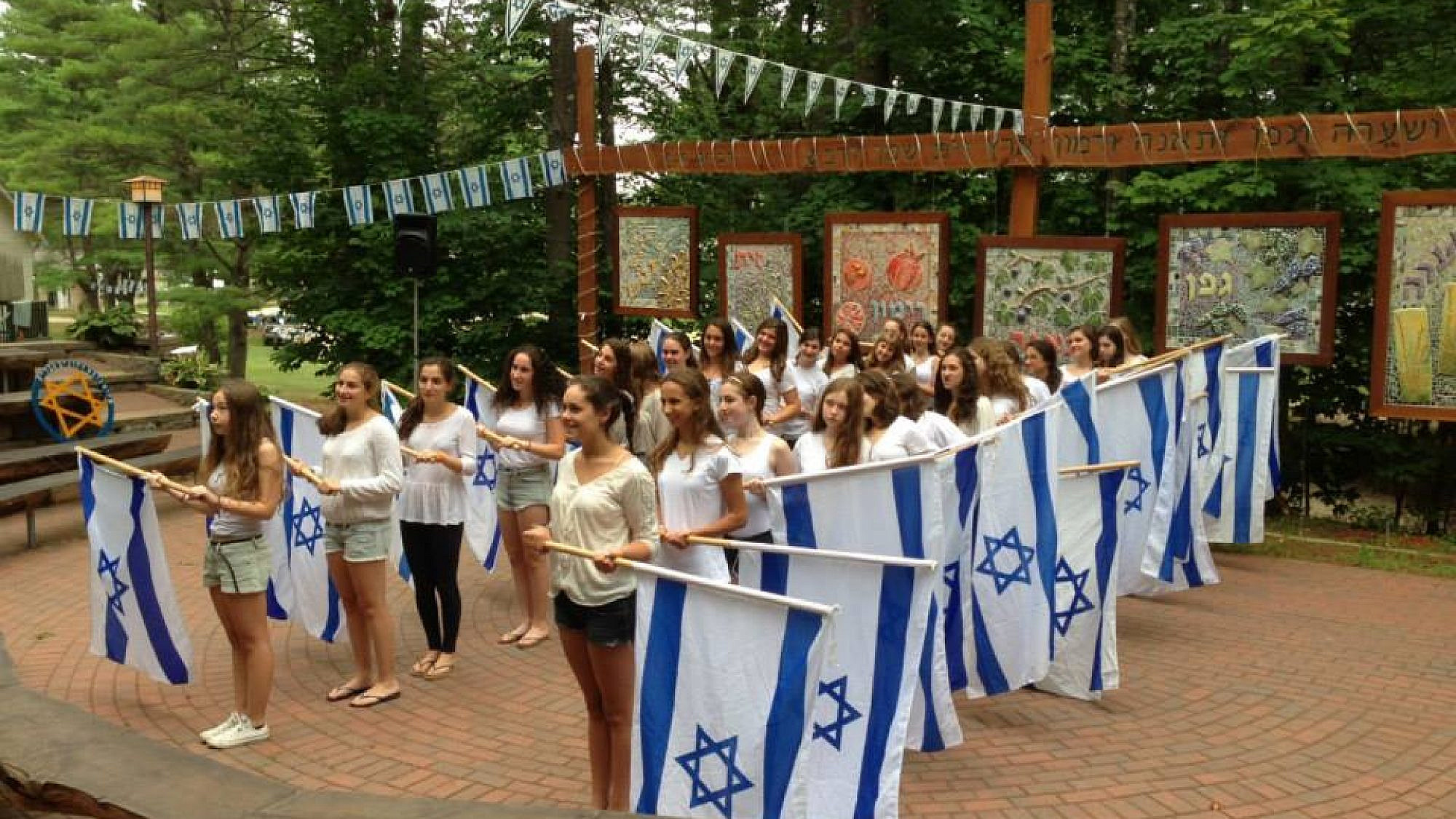 Celebrating Israel Day at Camp Yavneh in New Hampshire. Credit: Campy Yavneh via Facebook.