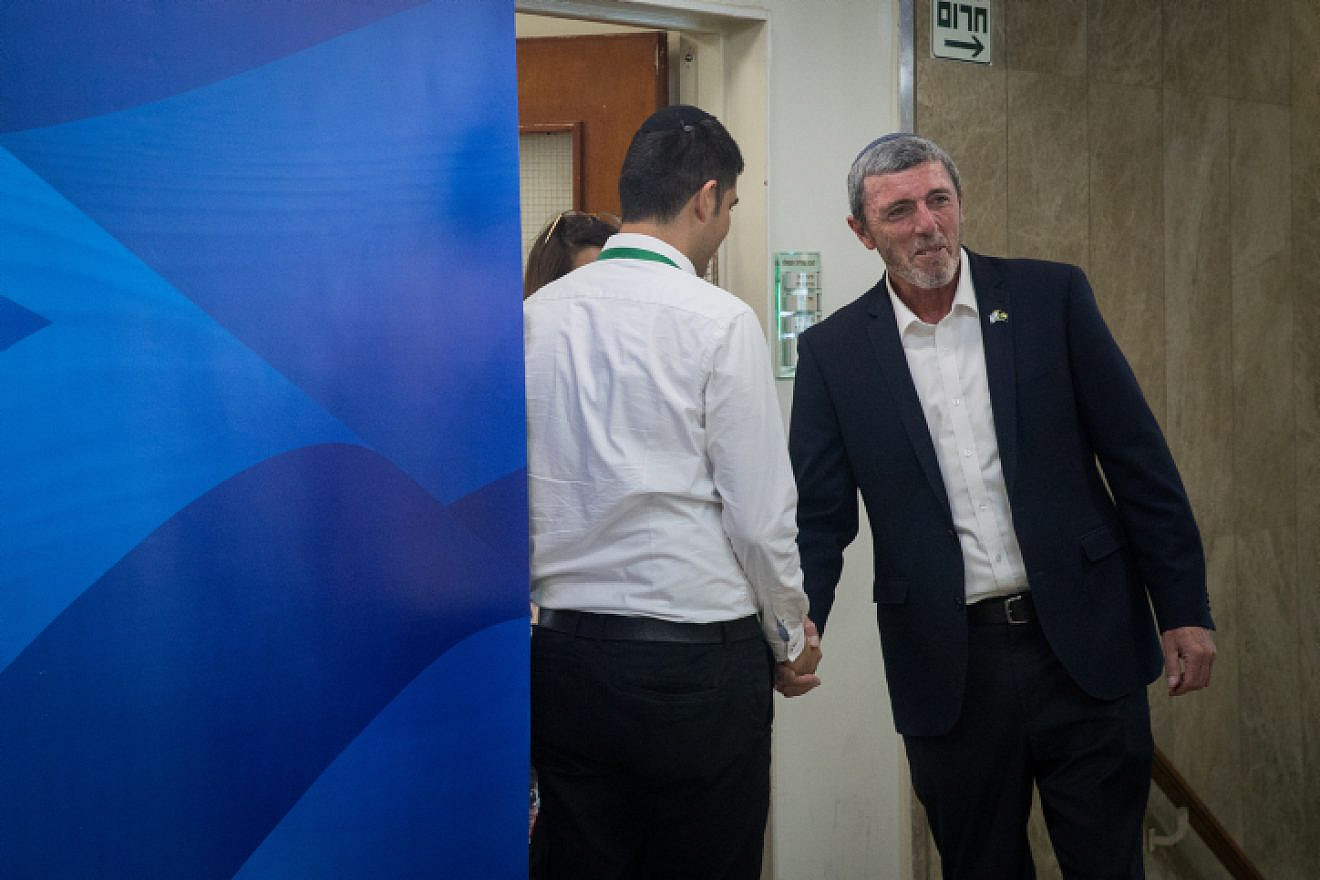 Israel's Education Minister Rafi Peretz arrives at the weekly cabinet meeting at the Prime Minister's Office in Jerusalem, on June 24, 2019. Photo by Noam Revkin Fenton/Flash90.