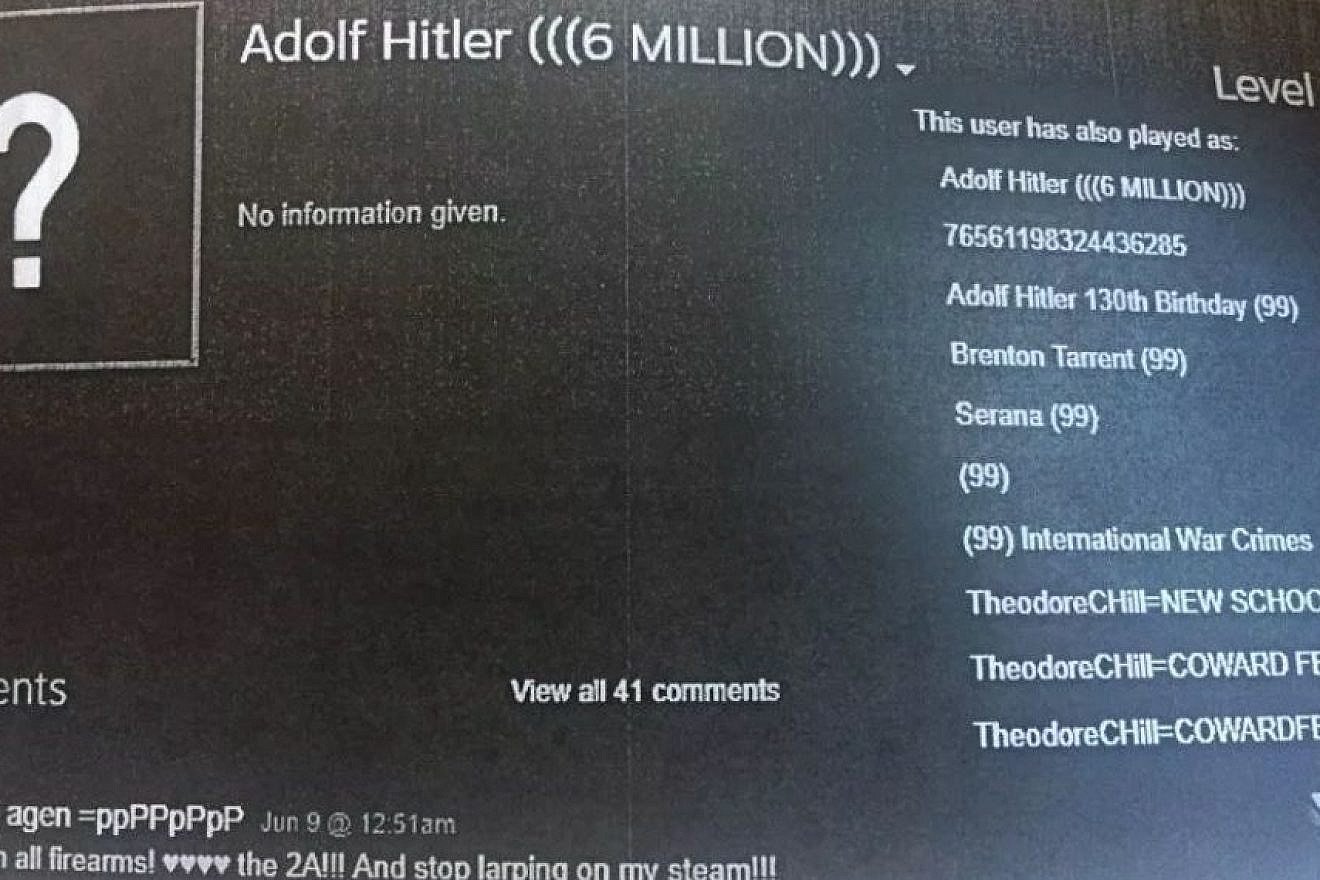 Ross Anthony Farca, 23, who was arrested for posting threats against Jews online, allegedly used “Adolf Hitler” as a screen name on his Steam account. Credit: Screenshot.