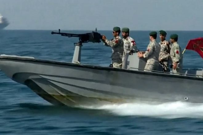 An Iranian patrol boat in the Gulf of Oman. Source: Screenshot.