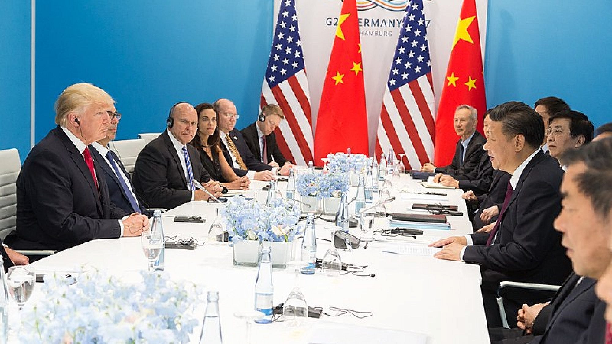 U.S. President Donald Trump and President Xi Jinping meet during the G20 summit in Germany, on July 8, 2017. Official White House Photo by Shealah Craighead.