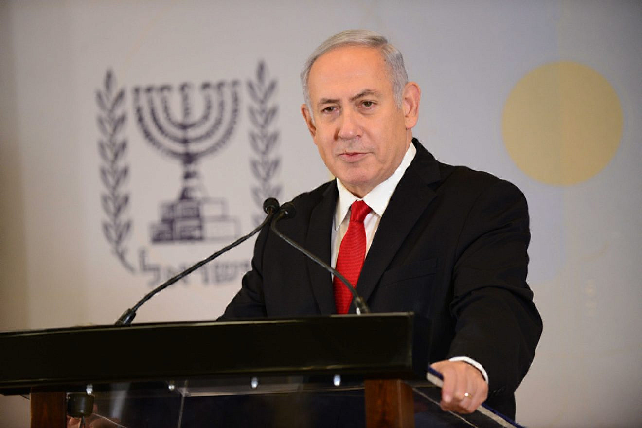 Prime Minister Benjamin Netanyahu at a press conference at the Defense Ministry in Tel Aviv on June 27, 2018. Photo by Tomer Neuberg/Flash90.