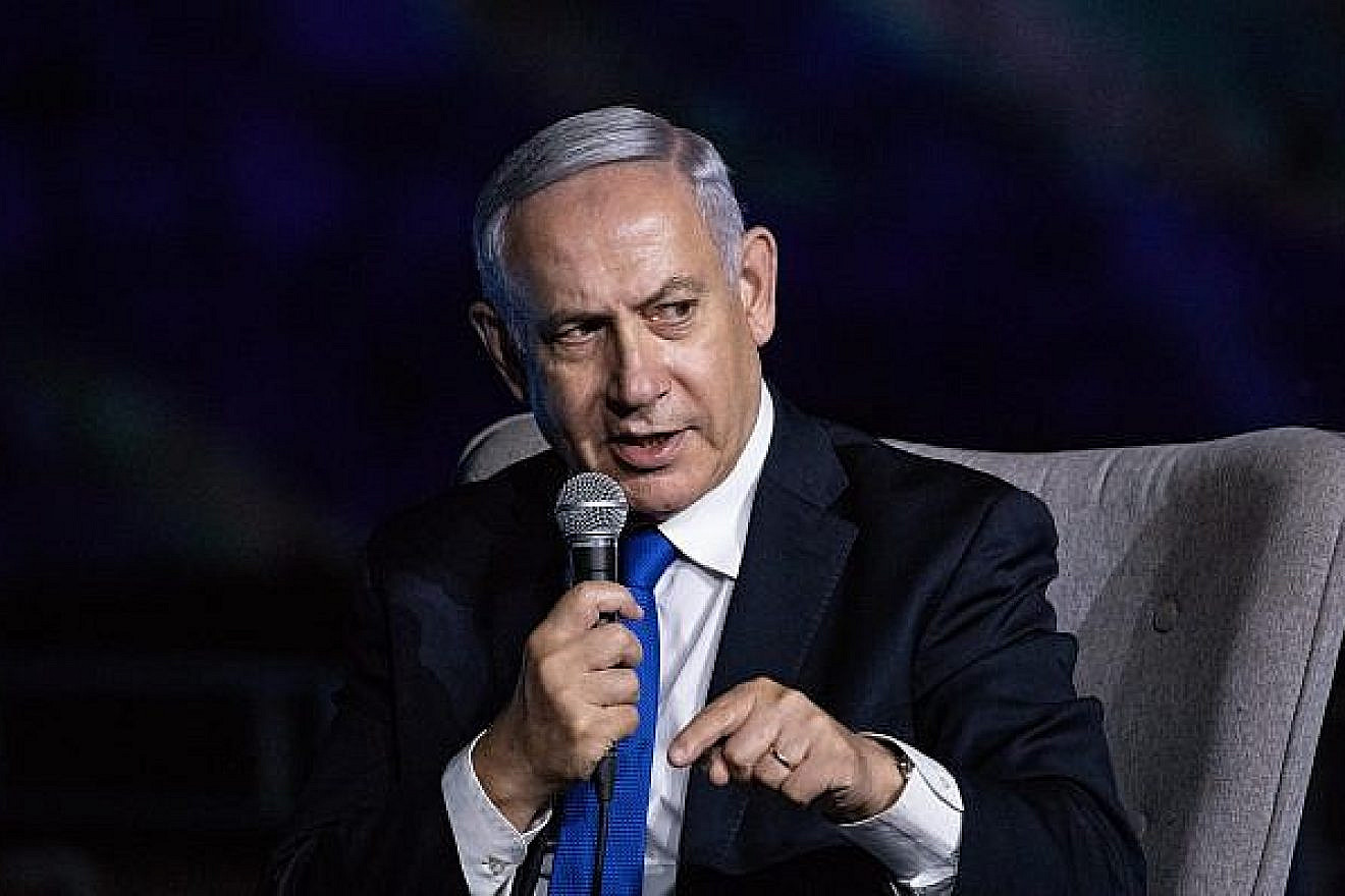 Israeli Prime Minister Benjamin Netanyahu speaks at a conference at the Davidson Center in Jerusalem's Old City on June 27, 2019. Photo by Aharon Krohn/Flash90.