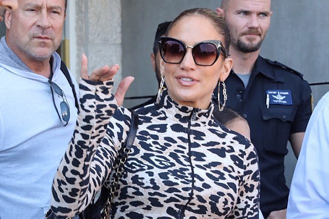 American actress and singer Jennifer Lopez  arrives at Ben-Gurion International Airport ahead of her concert in Tel Aviv on July 30, 2019. Photo by Flash90.