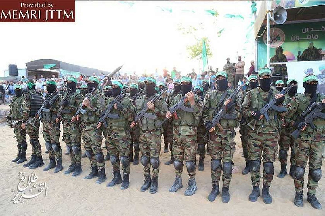 Participants in the Al-Qassam Brigades summer camp. (MEMRI)