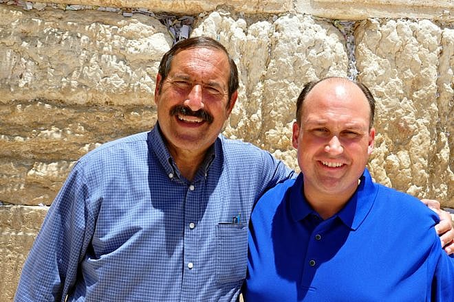 Dr. Joe Frager (left), vice president of the National Council of Young Israel, with New York State Republican Committee chair Nicholas (Nick) Langworthy at the Western Wall in Jerusalem, July 2019. Credit: National Council of Young Israel.