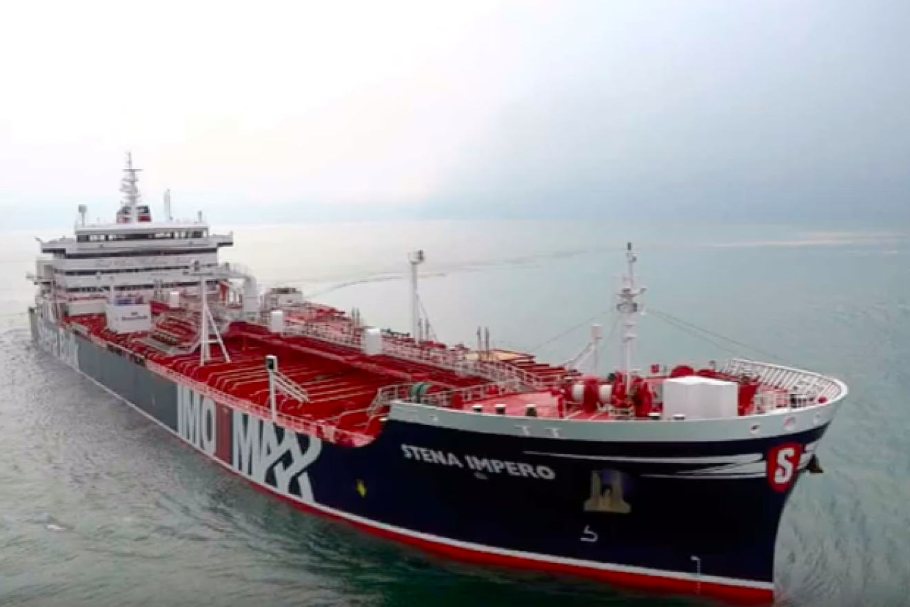 The British vessel “Stena Impero” was seized by Iran's Islamic Revolutionary Guard Corps on July 19, 2019. Credit: Screenshot.