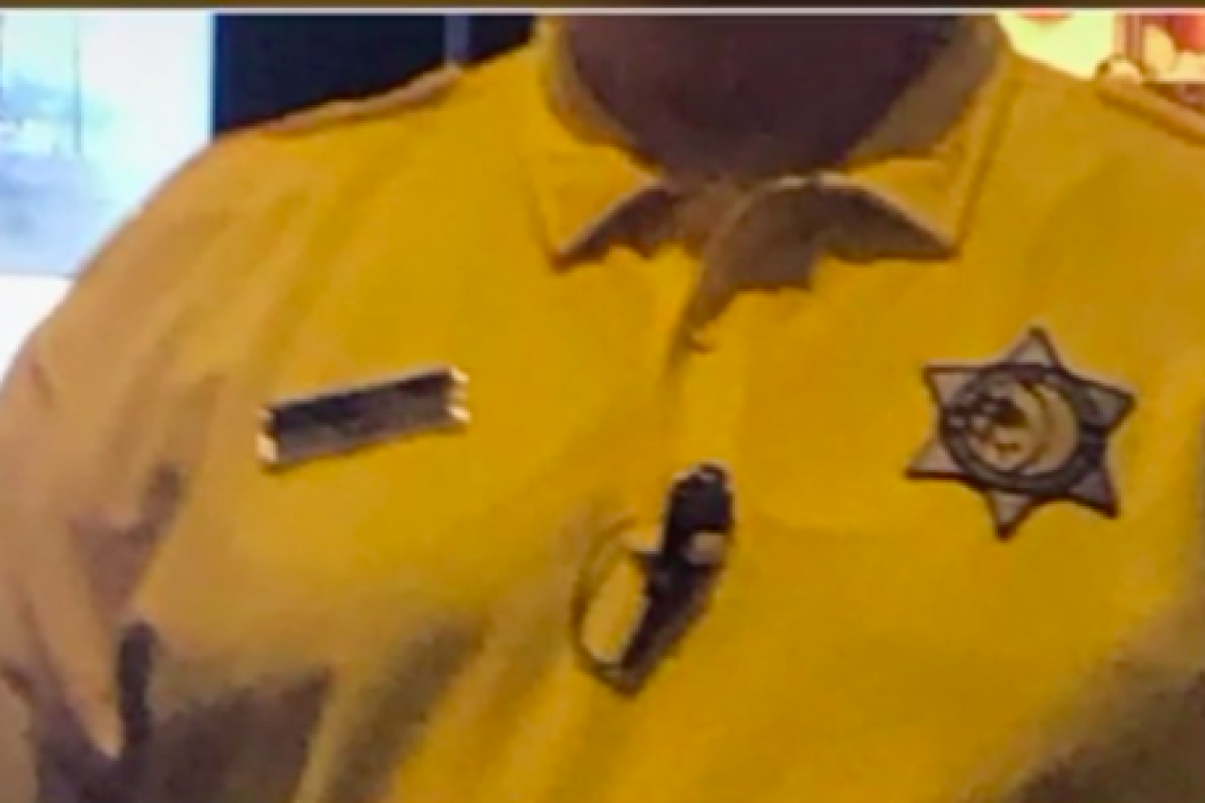 MGM Resorts International intends to redesign its security uniform after a complaint by a Jewish customer at a casino near Cleveland that the security badge-type star on it resembles the yellow Star of David that Jews were forced to wear in the Holocaust, July 2019. Credit: Screenshot.