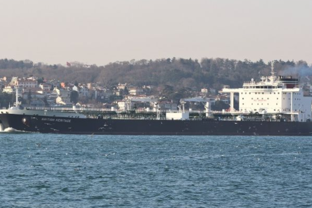 The British oil tanker "British Heritage." Source: Screenshot, vesselfinder.com.