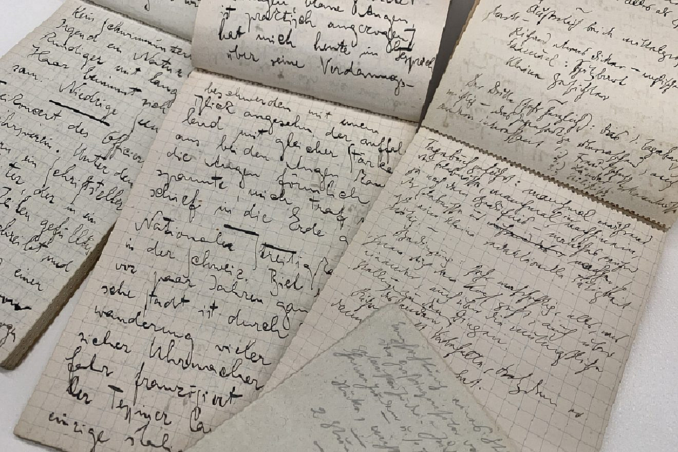 A Paris travel journal and Kafka manuscript from the literary estate of Max Brod. Credit: National Library of Israel.