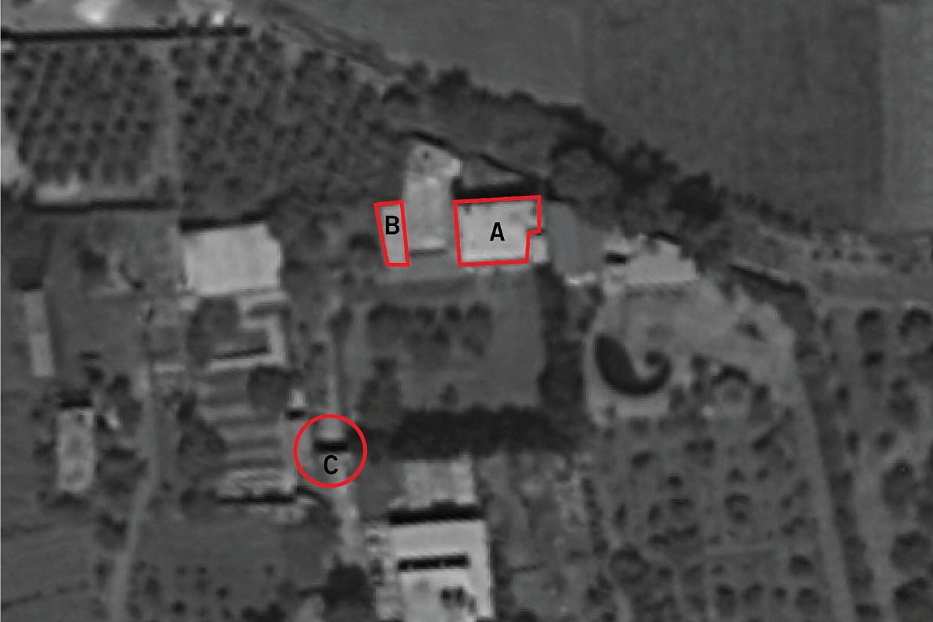 Iranian Quds force sites targeted by Israel in Aqrabeh, Syria, on Aug. 24, 2019, to thwart an imminent drone attack. Source: IDF Twitter.