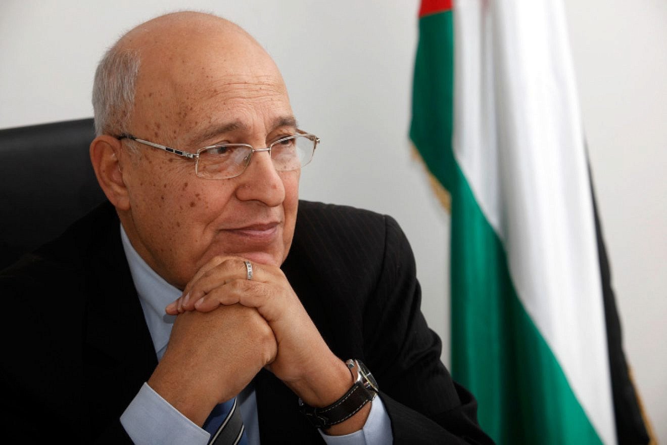 Senior Palestinian official Nabil Shaath in his office in the West Bank city of Ramallah, Jan. 18, 2012. Photo by Miriam Alster/Flash90.