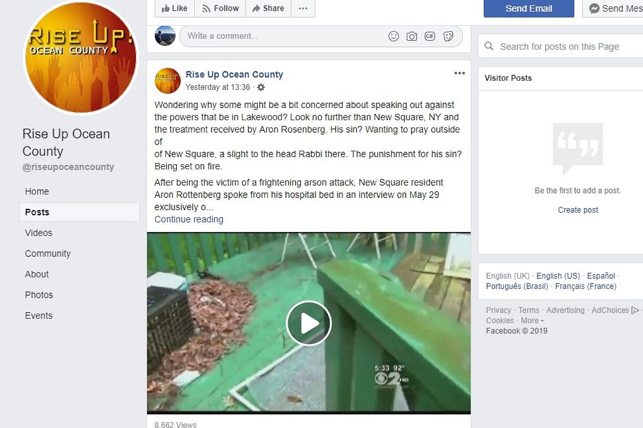 A view of the Facebook group “Rise up Ocean County.” Source: Screenshot.
