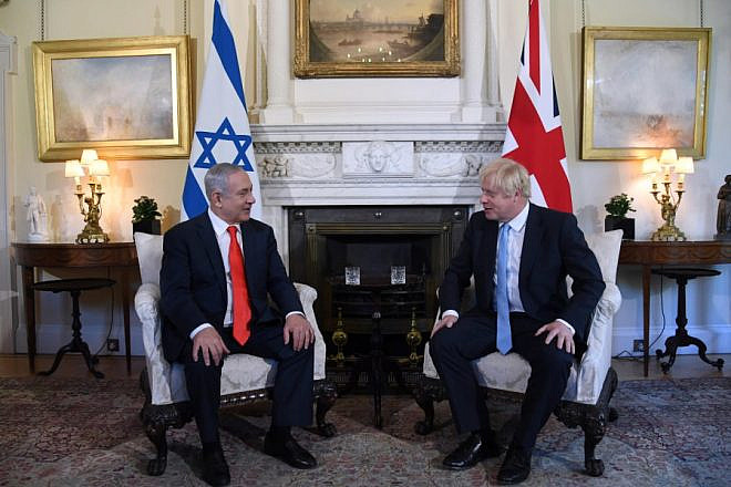 British Prime Minister Boris Johnson and Israeli Prime Minister Benjamin Netanyahu in London on Sept. 5, 2019. Photo by Chaim Tzach/GPO.