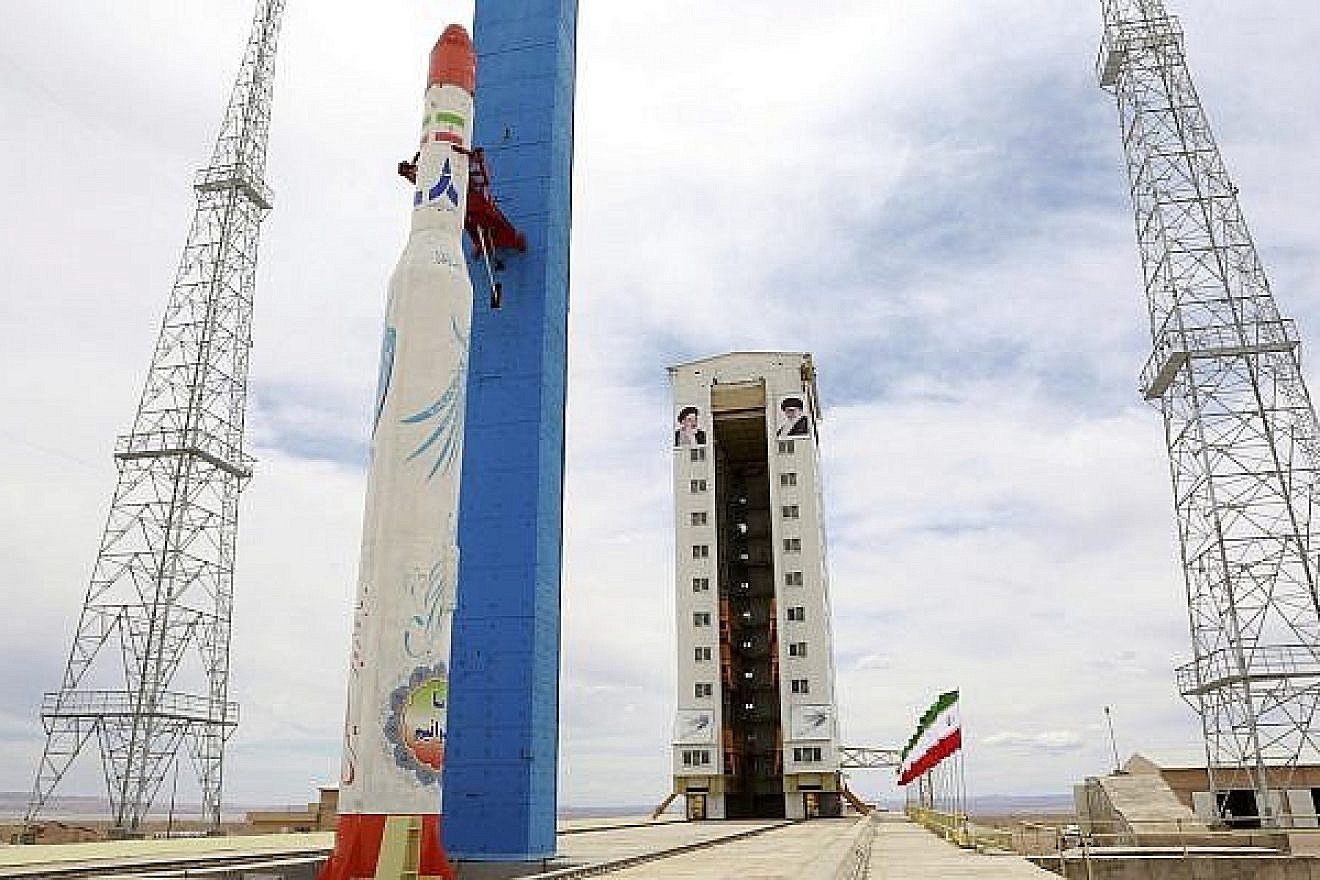 This picture, released by the official website of the Iranian Defense Ministry on July 27, 2017, claims to show the Simorgh satellite-carrying rocket at Imam Khomeini National Space Center, Iran. Credit: Iranian Defense Ministry.