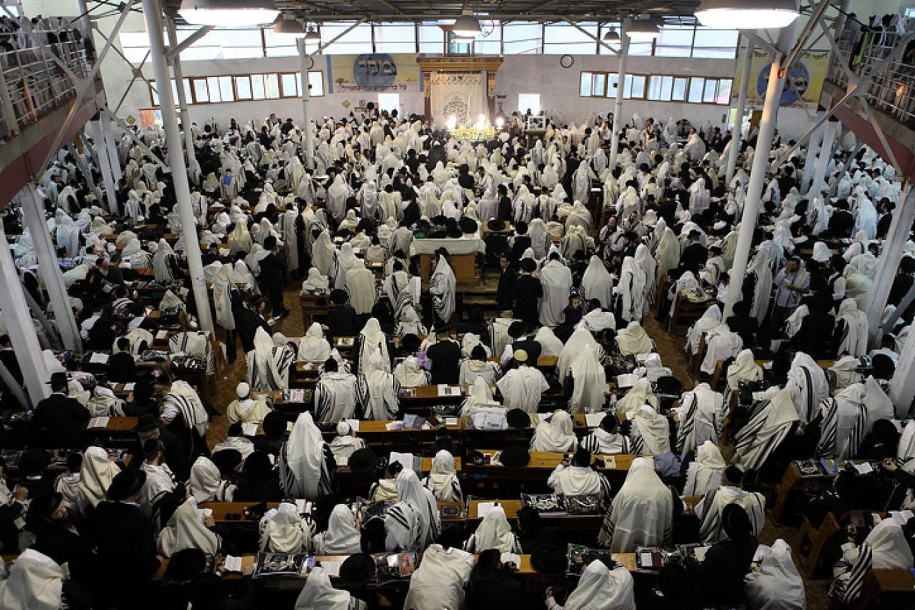 Jews pray in a synagogue in Uman, Ukraine, before the start of Rosh Hashanah, Sept. 16, 2012. Photo by Yaakov Naumi/Flash90.