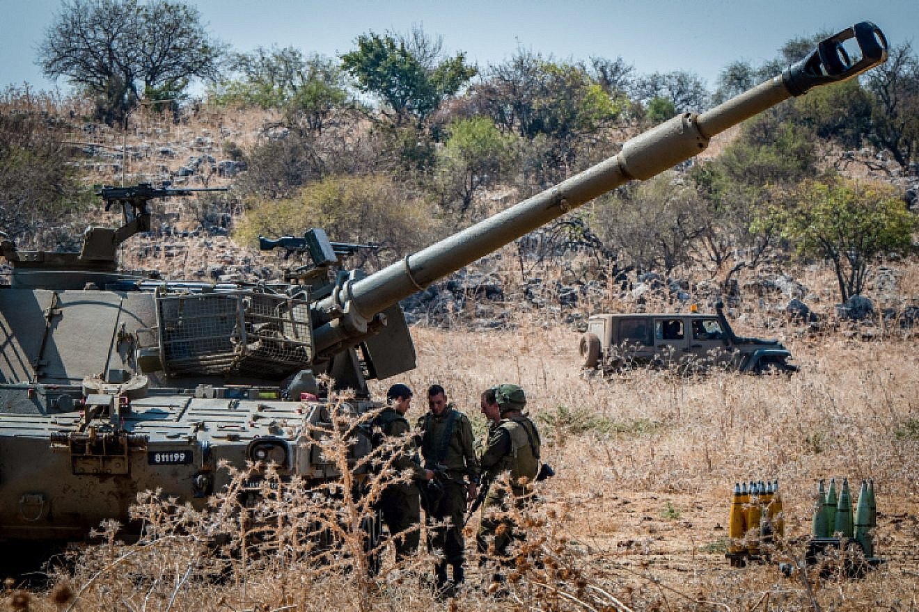 Israeli soldiers with artillery units deployed near the Lebanese border outside the town of Kiryat Shmona on Sept. 1, 2019. Photo by Basel Awidat/Flash90.
