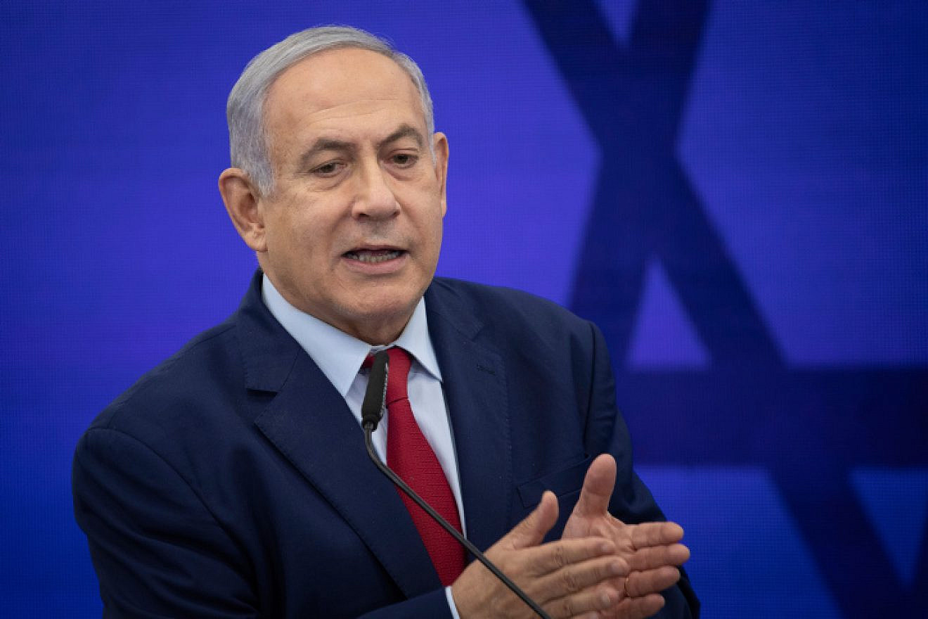 Israeli Prime Minister Benjamin Netanyahu delivers a statement to the press regarding extending Israeli sovereignty to the Jordan Valley on Sept. 10, 2019. Photo by Hadas Parush/Flash90.