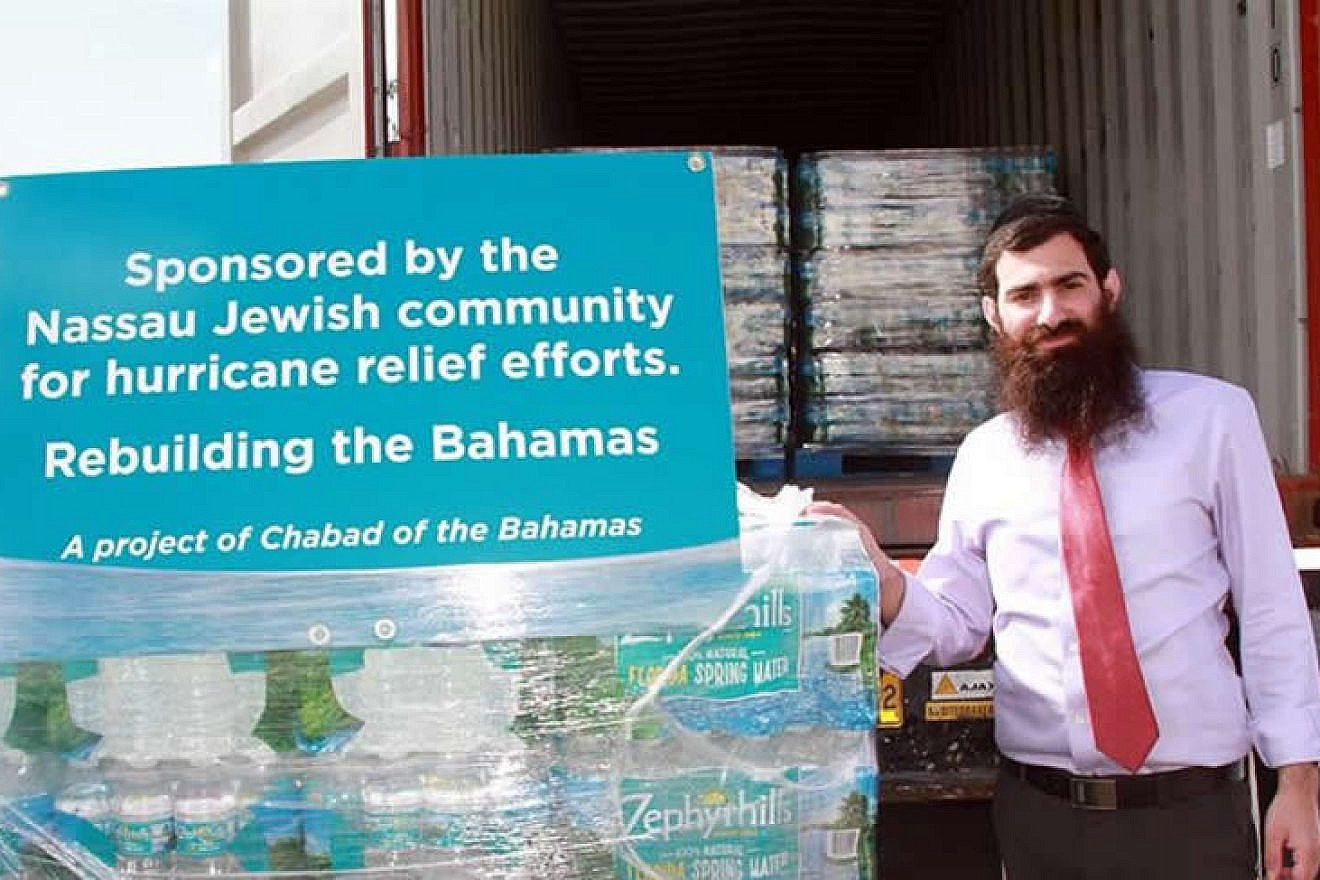 Rabbi Sholom Bluming is helping coordinate Jewish relief efforts and aid in the Bahamas, September 2019. Credit: Chabad.org/News.