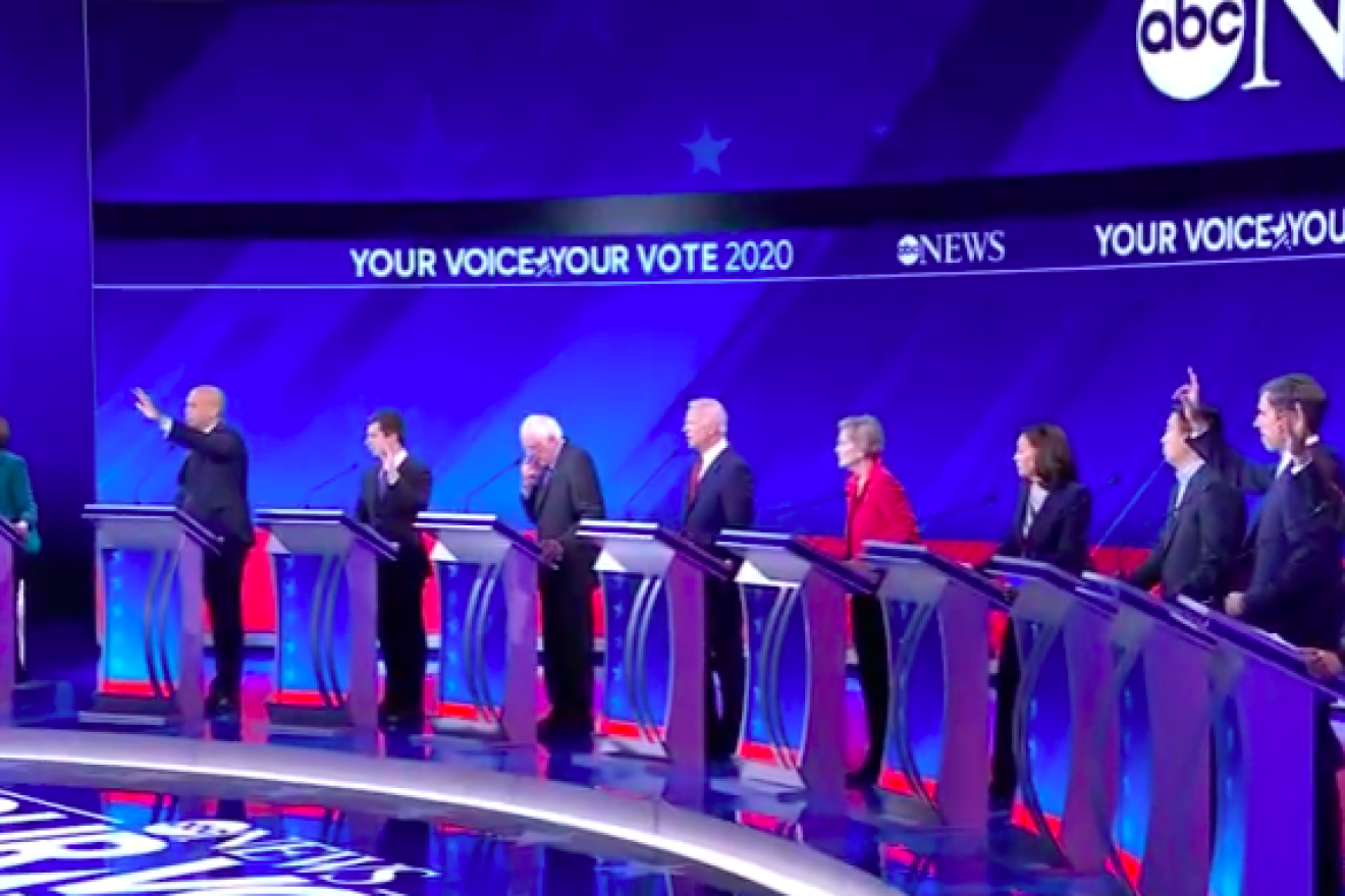 ABC News Democratic debate on Sept. 12, 2019. Source: Screenshot.