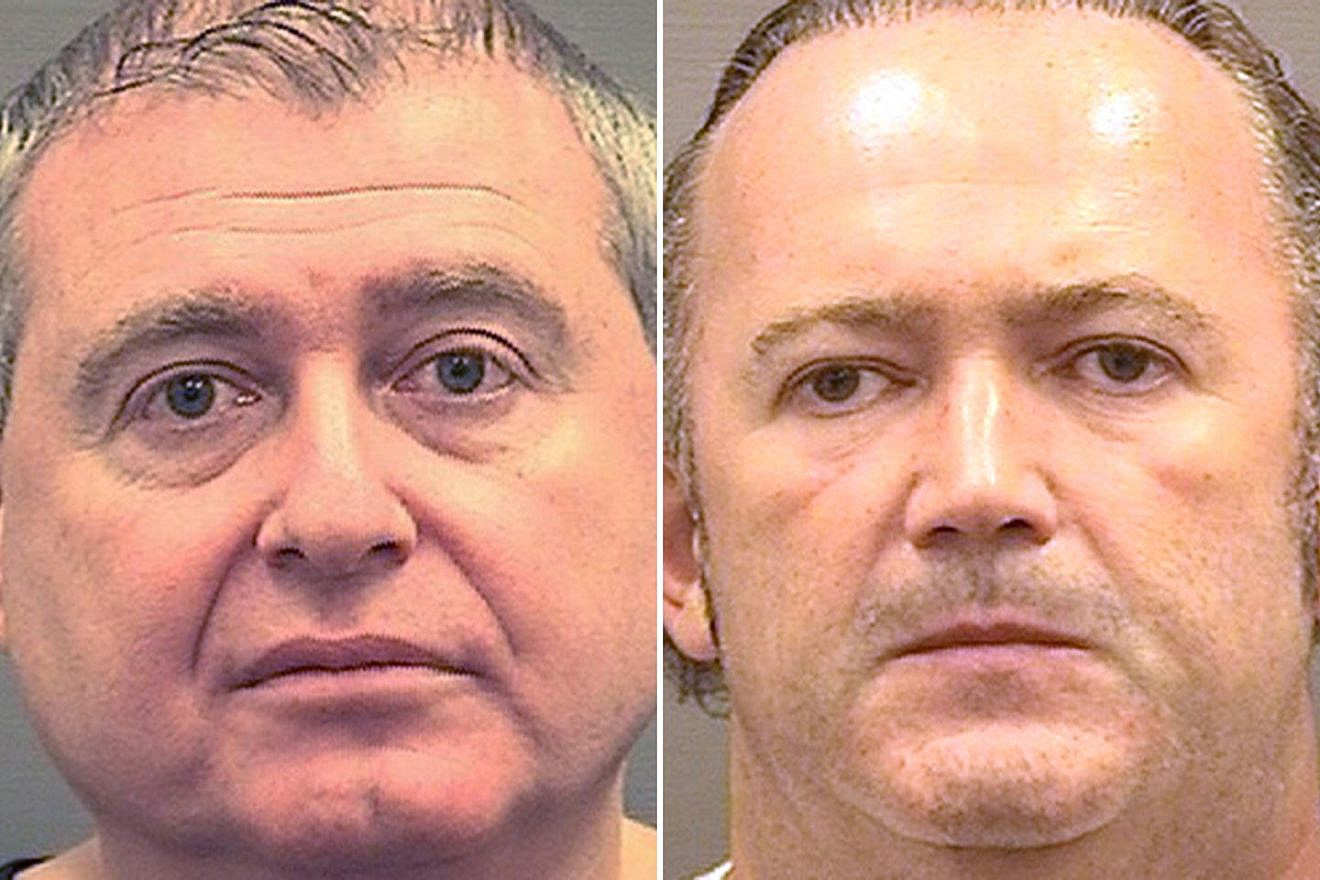 Lev Parnas, left, and Igor Fruman were arrested at Dulles International Airport outside Washington, D.C., on Oct. 9. Credit: Alexandria Sheriff's Office.