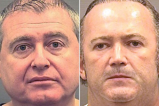 Lev Parnas, left, and Igor Fruman were arrested at Dulles International Airport outside Washington, D.C., on Oct. 9. Credit: Alexandria Sheriff's Office.
