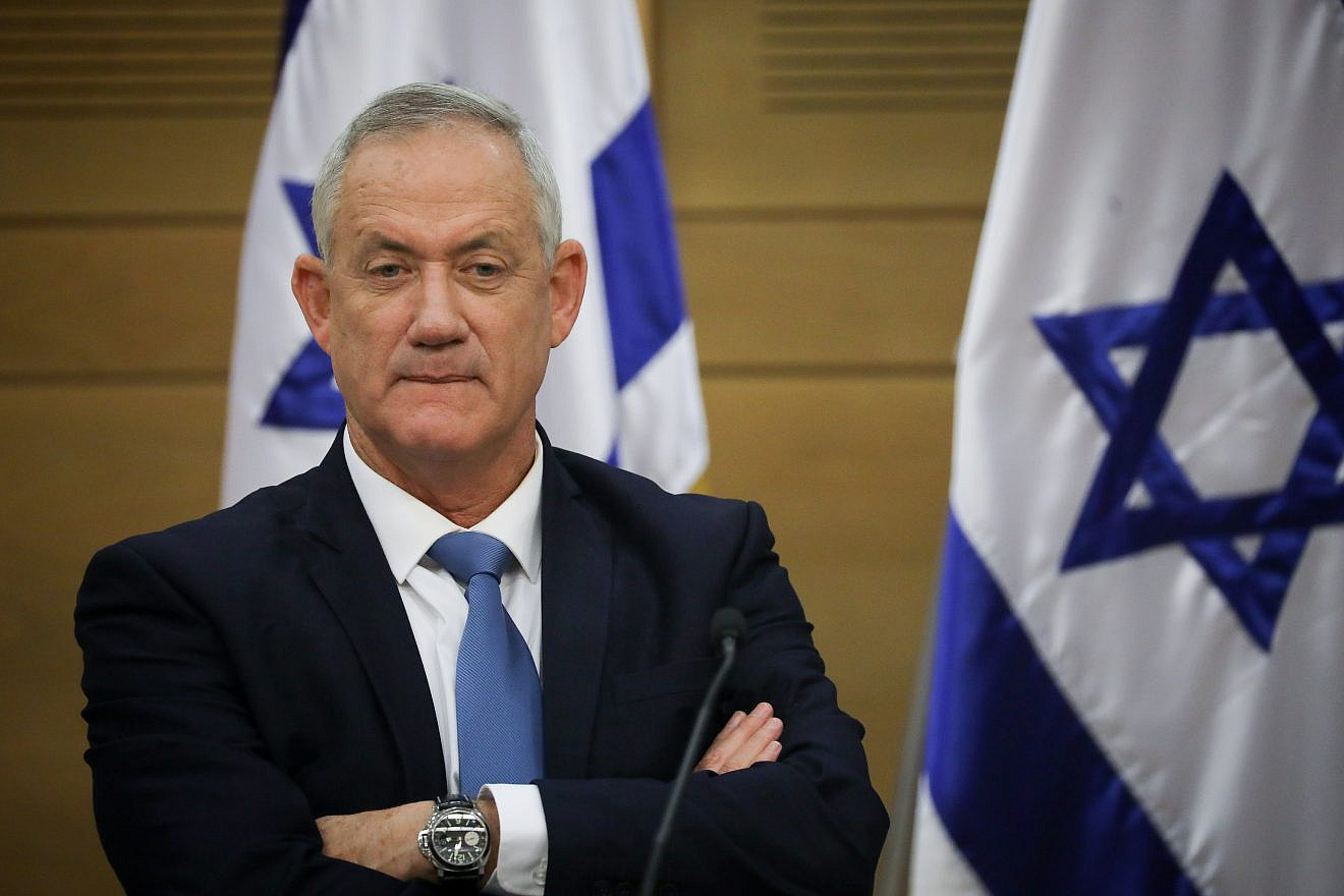 Blue and White Party head Benny Gantz attends a faction meeting at the Knesset in Jerusalem, on Oct. 28, 2019. Photo by Hadas Parush/Flash90.