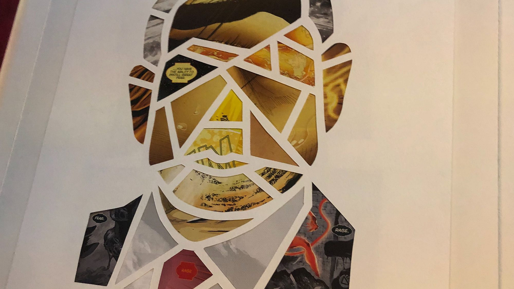 This work by Los Angeles Jewish artist Isaac Brynjegard-Bialik is part of the “Table of Contents/Table of Contacts” exhibit about what support for Israel means today. Photo by Eliana Rudee.