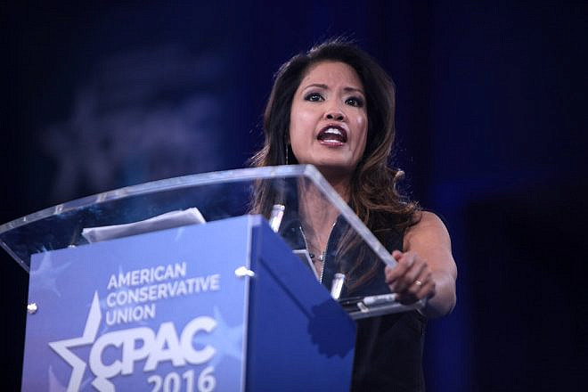 Michelle Malkin speaking at the 2016 Conservative Political Action Conference (CPAC) in National Harbor, Maryland. Credit: Gage Skidmore/Flickr.