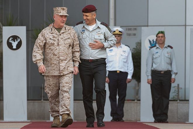 U.S. CENTCOM commander Gen. Kenneth F. McKenzie Jr. (left) and IDF Chief of Staff Lt. Gen. Aviv Kohavi in Israel, Nov. 11, 2019. Credit: IDF Spokesperson’s Unit.