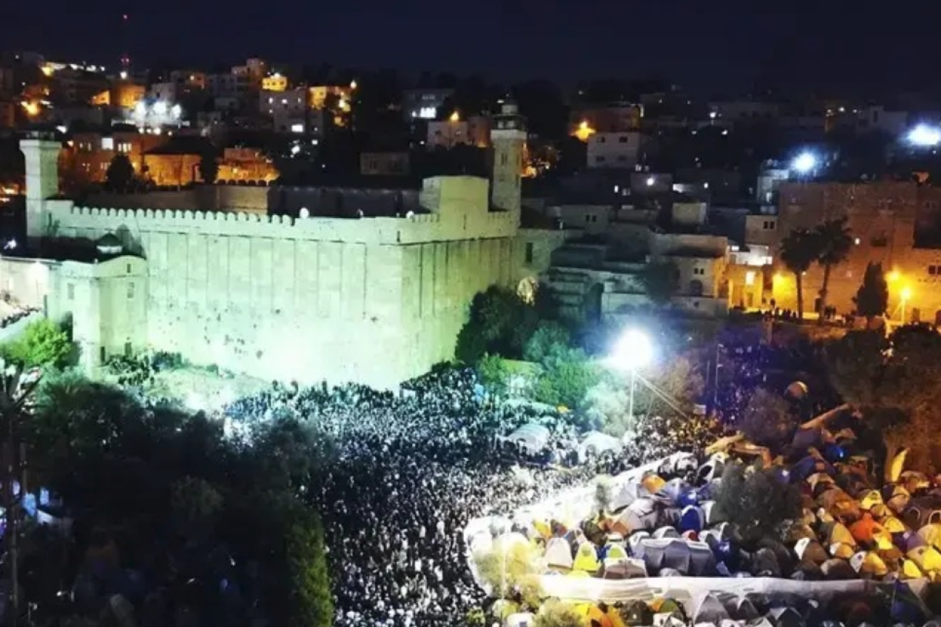 Tens of thousands of Jews converged on Hebron for Parshat Chayei Sarah, the weekly Torah portion describing the death of the Jewish matriarch, Sarah, and her husband Abraham's purchase of a burial plot for her in Hebron, Nov. 22, 2019. Source: IDF