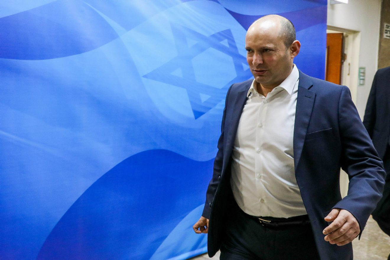 Israeli Defense Minister Naftali Bennett arrives at the weekly Cabinet meeting in Jerusalem, on Dec. 1, 2019. Photo by Marc Israel Sellem/POOL.