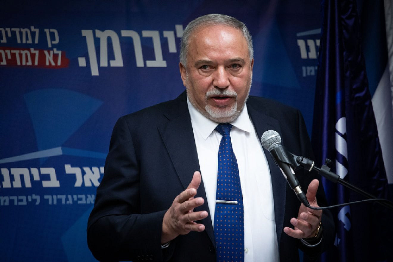 Yisrael Beiteinu Party leader Avigdor Lieberman speaks with the media during a faction meeting in the Knesset in Jerusalem on Dec. 2, 2019. Photo by Hadas Parush/Flash90.